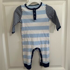 Cloud Island Blue and White Striped Footie